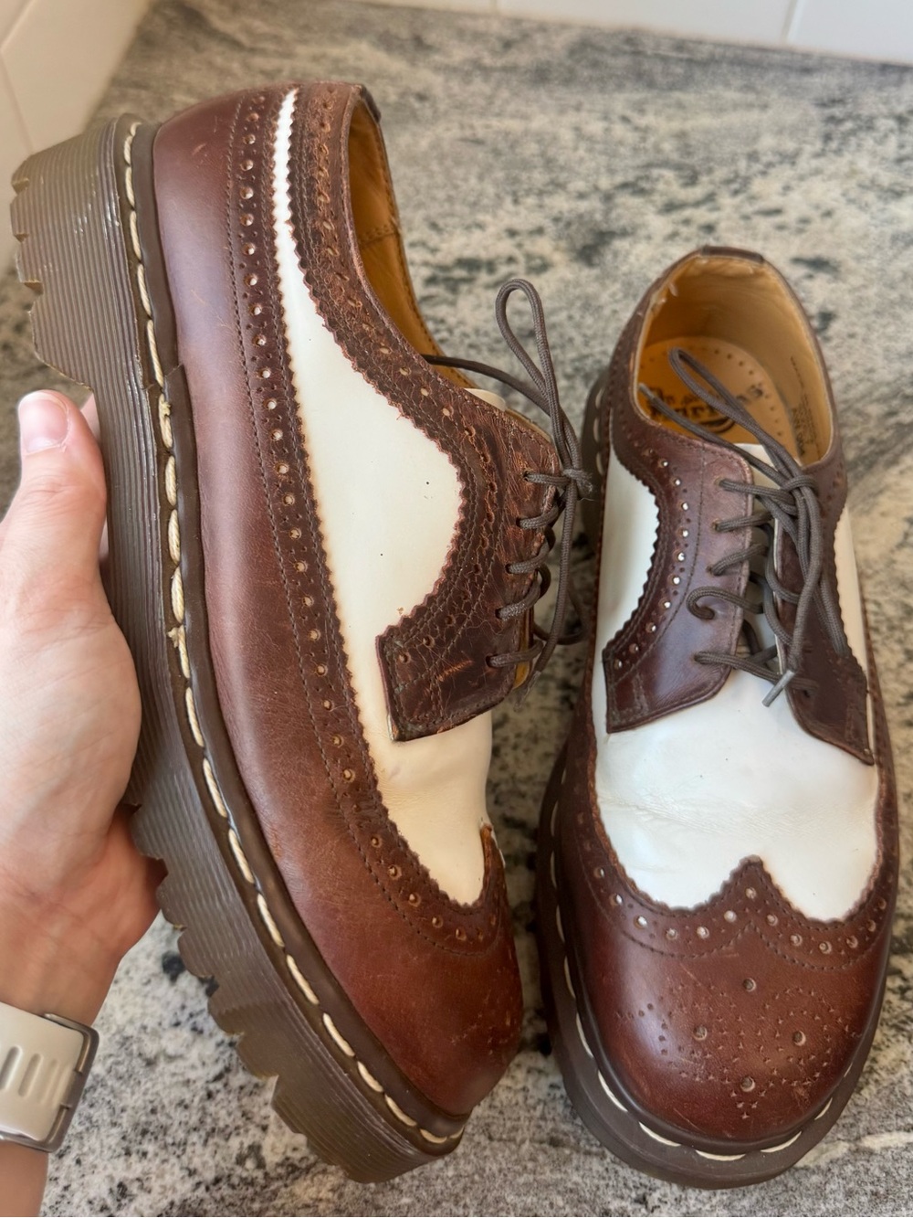 Made in England Dr. Martens Spectator Wing Tip Brogues. UK 7 = W 9 (read) EUC
